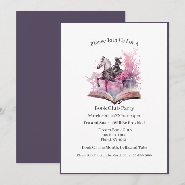 Fantasy Book Lover, Book Club Invitation (Front/Back)