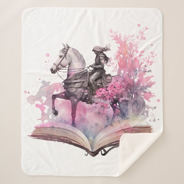 Fantasy Book Lover Design Sherpa Blanket (Front)