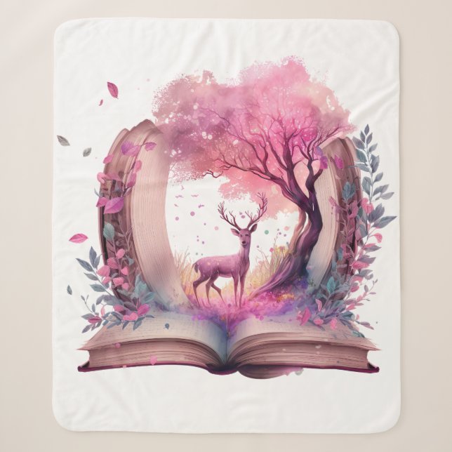 Fantasy Book Lover Design Sherpa Blanket (Front)