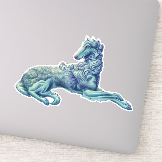 Fantasy Borzoi Die Cut Vinyl Sticker (Detail)