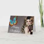 Fantasy Brunette with Butterfly Birthday Card<br><div class="desc">add your own message inside (this card is blank inside - click CUSTOMIZE to add a message for us to print for you!) ... . © 2004-2015 MarloDee Designs: All rights reserved. All necessary licenses have been purchased and are on file. Images on this site are NOT public domain. You...</div>