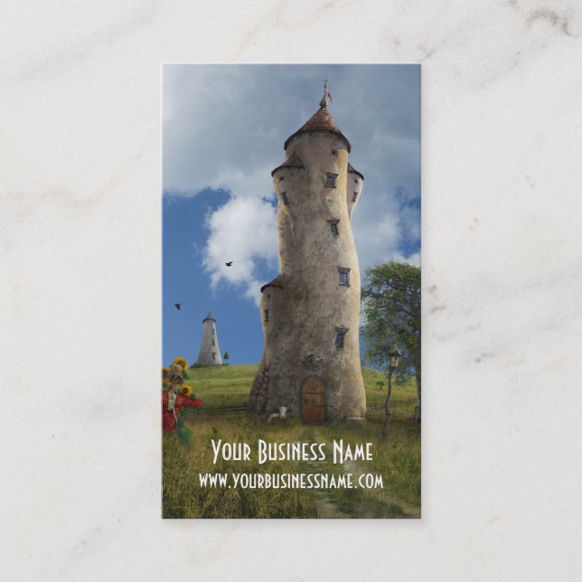 Fantasy Business Cardwith towers Business Card (Front)