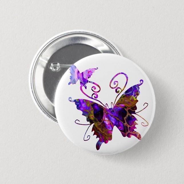 Fantasy Butterflies 6 Cm Round Badge (Front & Back)