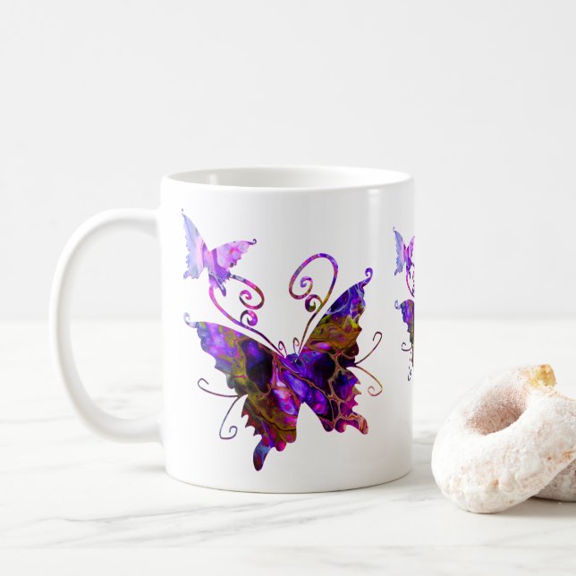 Fantasy Butterflies Coffee Mug (With Donut)