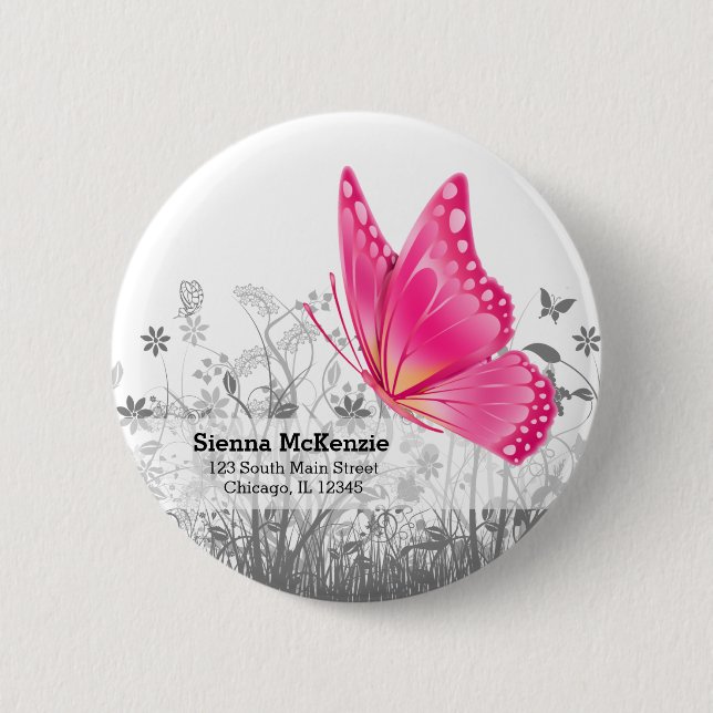 Fantasy Butterfly * choose background color 6 Cm Round Badge (Front)