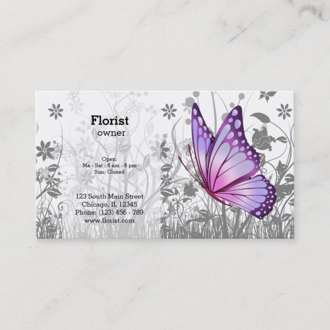 Fantasy Butterfly * choose background colour Business Card (Front)