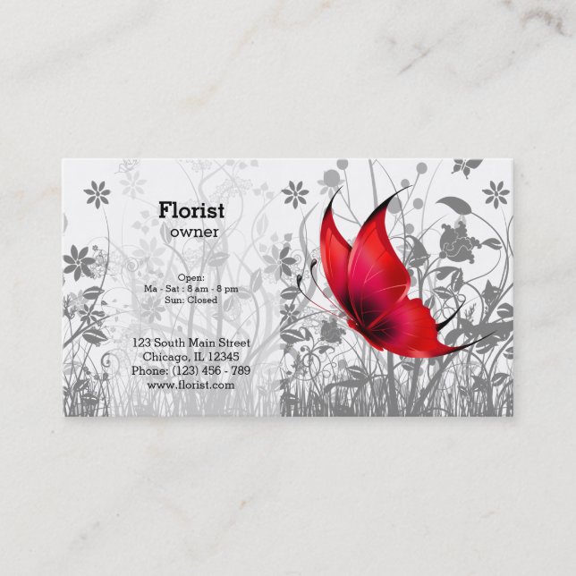 Fantasy Butterfly * choose background colour Business Card (Front)
