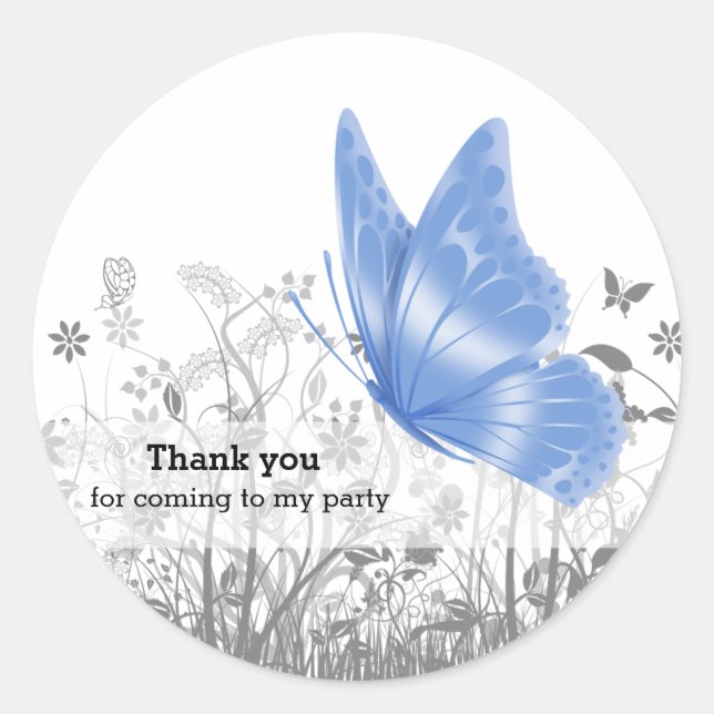 Fantasy Butterfly * choose background colour Classic Round Sticker (Front)