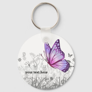 Fantasy butterfly * choose background colour key ring