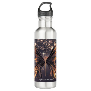 Fantasy Butterfly Gold Sparkle Elegant Glam 710 Ml Water Bottle