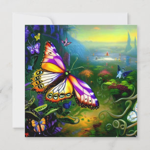 Fantasy Butterfly Journey Blank Greeting Card
