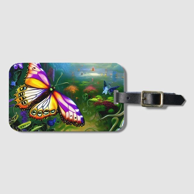 Fantasy Butterfly Journey  Luggage Tag (Front Horizontal)