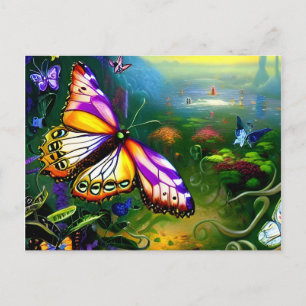 Fantasy Butterfly Journey Postcard