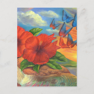 Fantasy Butterfly Landscape Painting - Multi Postcard