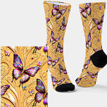 Fantasy Butterfly Mauve Iridescent Cream Textured  Socks<br><div class="desc">Fantasy Butterfly Mauve Iridescent Cream Textured Socks - - Images are mirrored for symmetry when being worn - - see more great sock designs in my store.</div>