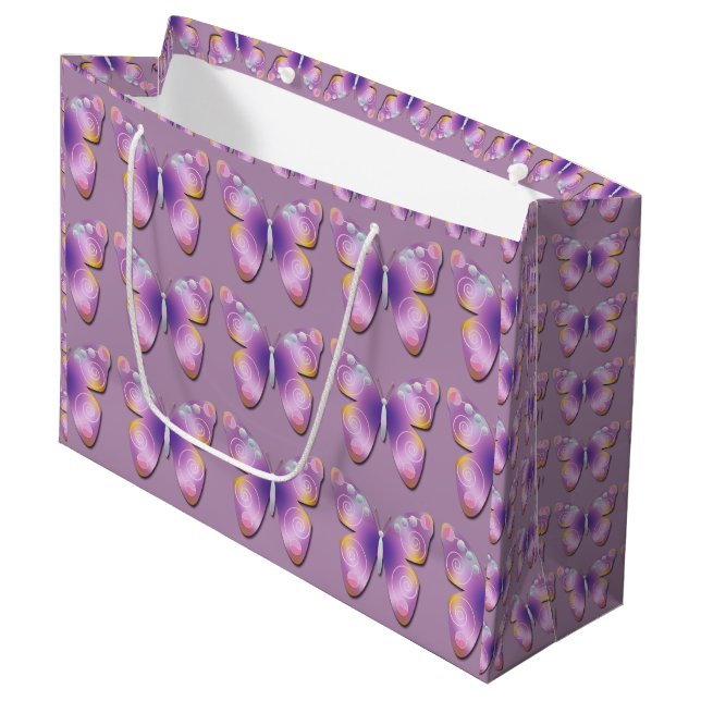 Fantasy Butterfly Tiled Large Large Gift Bag (Front Angled)