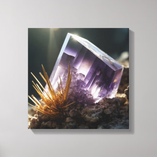 Fantasy Cacoxenite Amethyst Crystal Canvas Print