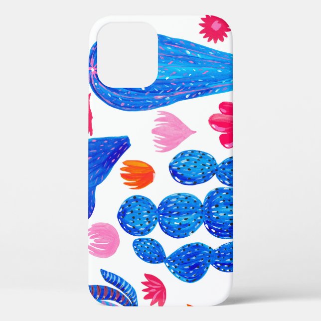 Fantasy Cacti: Decorative Seamless Pattern. Case-Mate iPhone Case (Back)