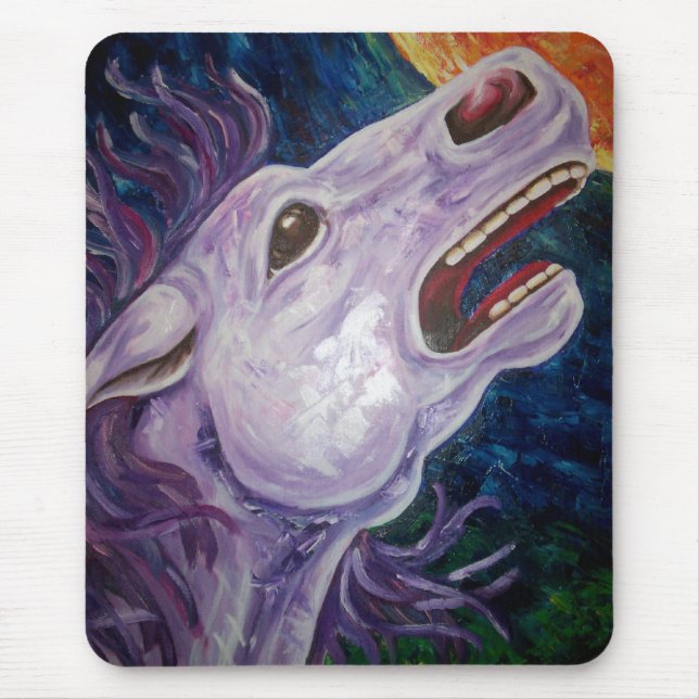 Fantasy Carousel Horse and Moon Art Mouse Mat (Front)