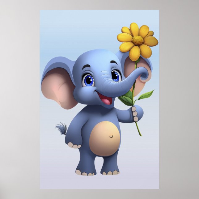 Fantasy Cartoon Elephant Poster (Front)