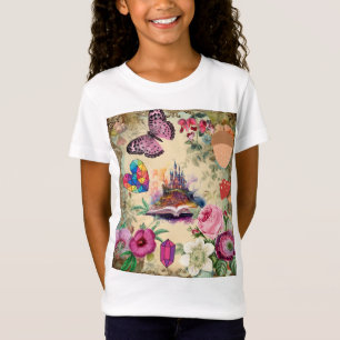 Fantasy Castle Butterfly Fun Cute Design T-Shirt