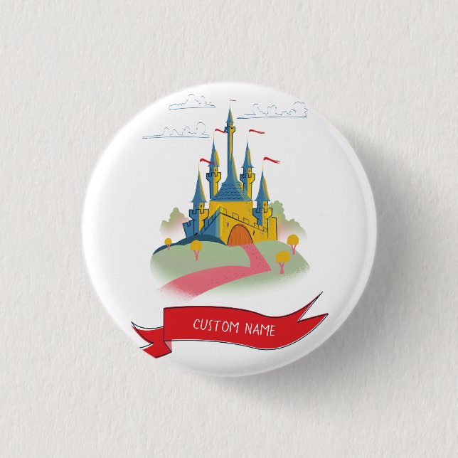 Fantasy Castle Custom Text 3 Cm Round Badge (Front)