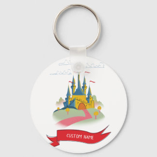 Fantasy Castle Custom Text Key Ring