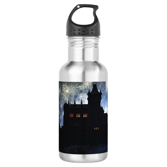 Fantasy castle during night 710 ml water bottle (Front)