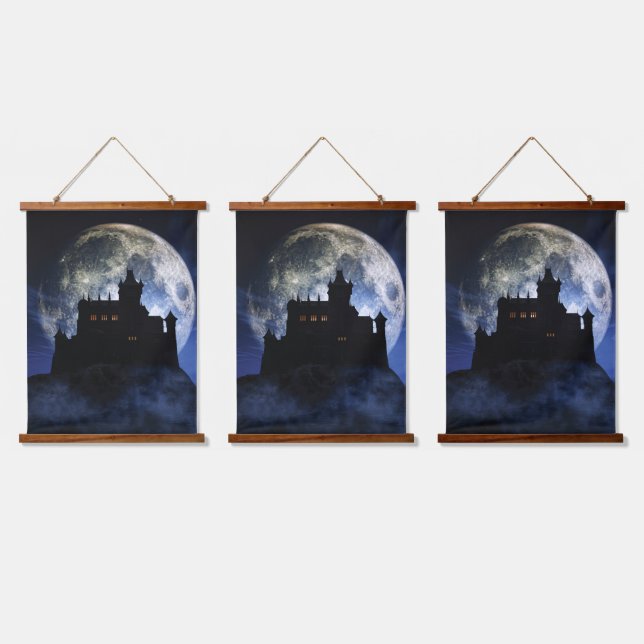 Fantasy castle during night hanging tapestry (Triple)