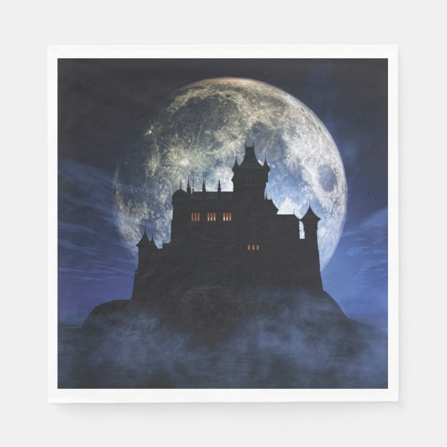 Fantasy castle during night napkin (Front)