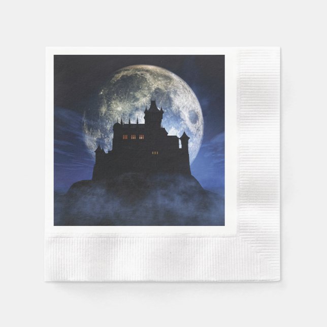 Fantasy castle during night napkin (Front)