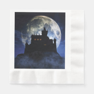 Fantasy castle during night napkin