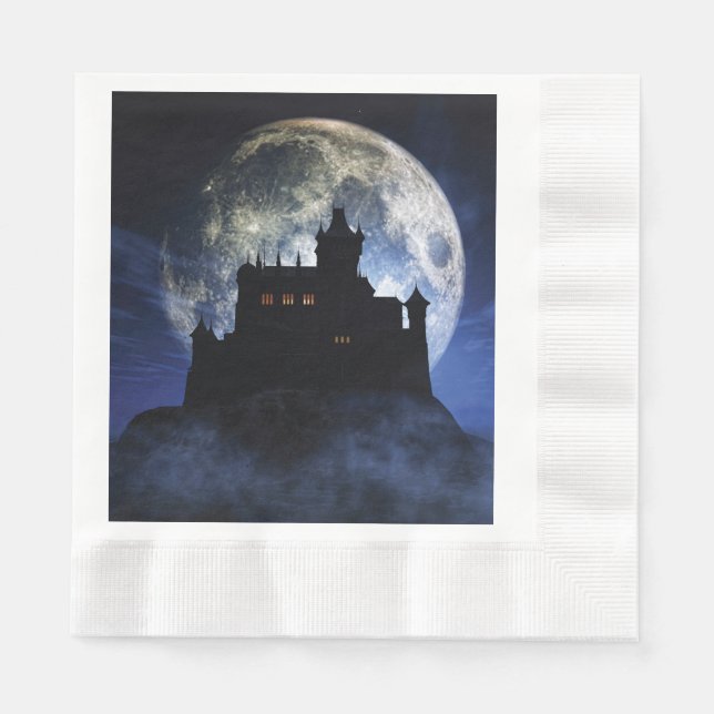 Fantasy castle during night napkin (Front)