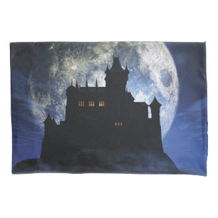 Fantasy castle during night pillowcase