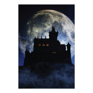 Fantasy castle during night poster