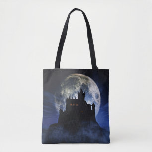 Fantasy castle during night tote bag