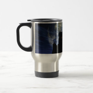 Fantasy castle during night travel mug