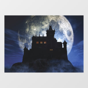 Fantasy castle during night window cling