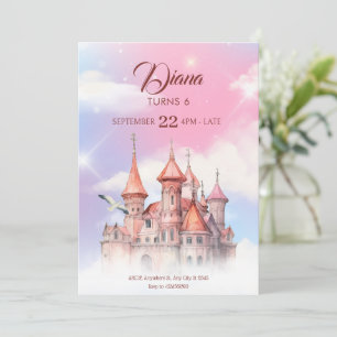 fantasy castle fairytale birthday invitation