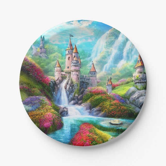Fantasy Castle Paper Plate (Front)