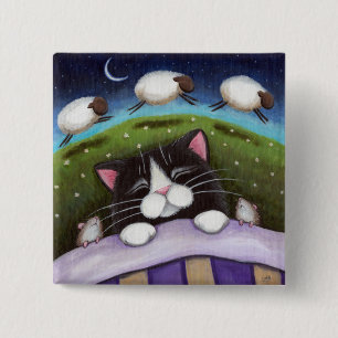 Fantasy Cat and Mouse Art 15 Cm Square Badge