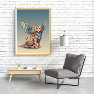 Fantasy Cat l Misty Meow   Winged Cat [34]  Poster