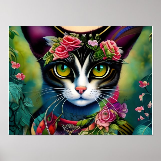 Fantasy Cat Wall Art poster (Front)