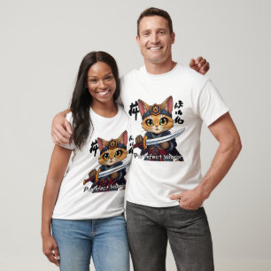 Fantasy Cat Warrior with Sword and Armour T-Shirt