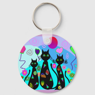 "Fantasy Cats of Summer" Key Ring