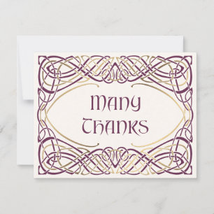 Fantasy Celtic Mediaeval Wedding Thank You Card