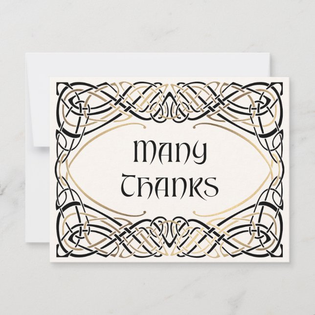 Fantasy Celtic Mediaeval Wedding Thank You Card (Front)