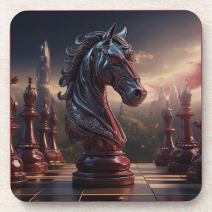 Fantasy Chess Scene - Knight Coaster