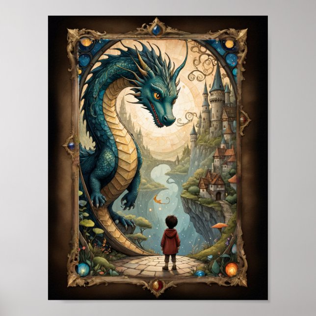 Fantasy child and dragon poster (Front)