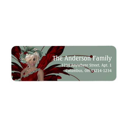 Fantasy Christmas Fairy Address Label - blonde